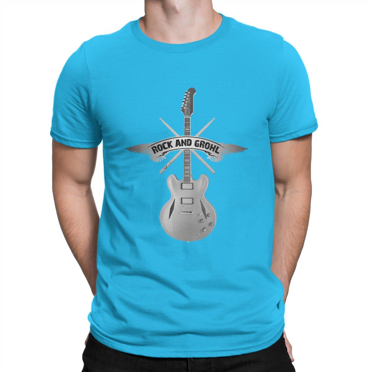 

Humor Guitar T-Shirt for Men Round Collar Cotton T Shirts Foo Band Fighters Short Sleeve Tee Shirt Printed Tops 4XL