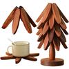 Wooden Trivet Heat Resistant Table Mat Creative Wood Coaster Pot Holder Bowl Pad Kitchen Dining Decor