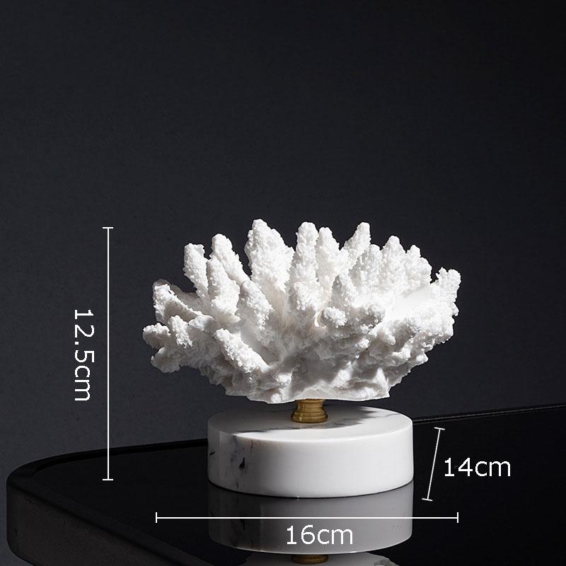 Creative Simulated Coral Resin Crafts Transparent Base Coral Statue Desk Decoration Ornaments Modern Home Decor Furnishings
