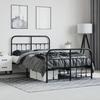 Vidaxl Metal Bed Frame with Headboard and Footboard, Black, 120X200Cm
