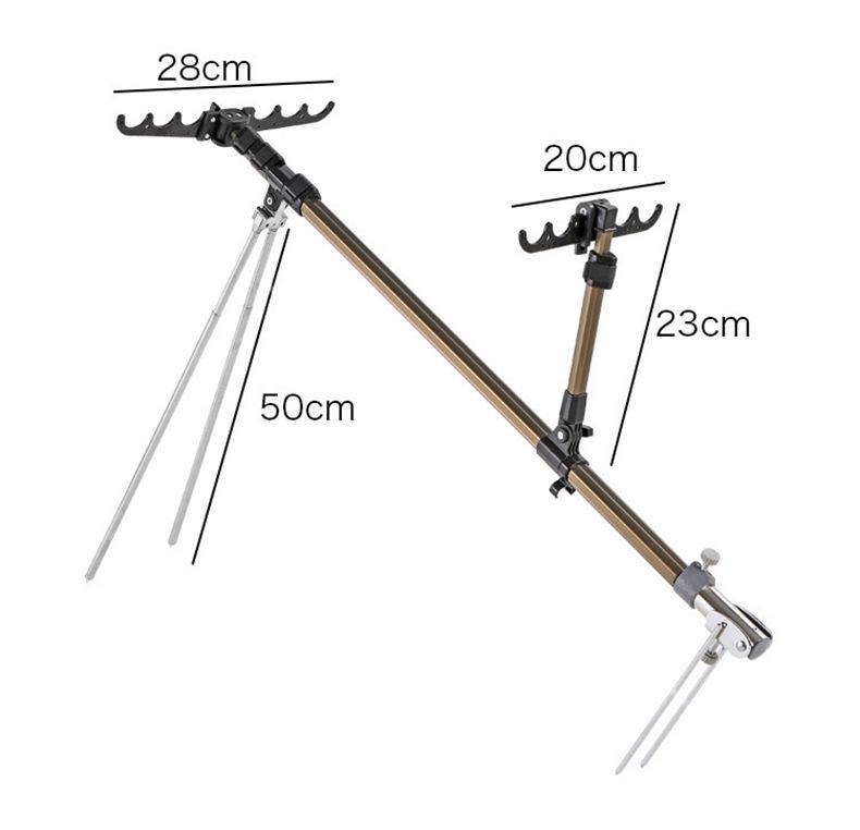 Multi-purpose Aluminum Fishing Rod Holder & Rest with Two-way Ground Stake