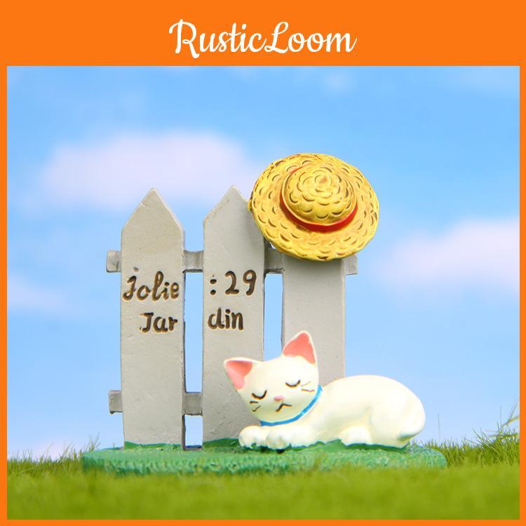 Kawaii Resin Cat Hat With Moss And Grass Design For Photography And Promotional Gifts