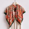 Exotic retro imitation silk high-end large square scarf silk scarf printed shawl decorative scarf sunscreen scarf headscarf scarf