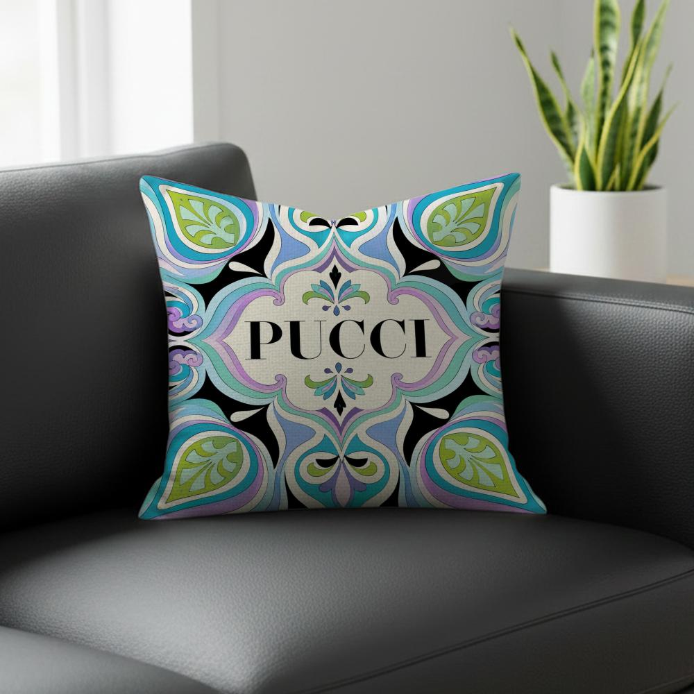 Brand Emilio Pucci Cushion Cover Natural Linen Pillowcase Set AllinOne Decor for Sofa Bedroom Chair
