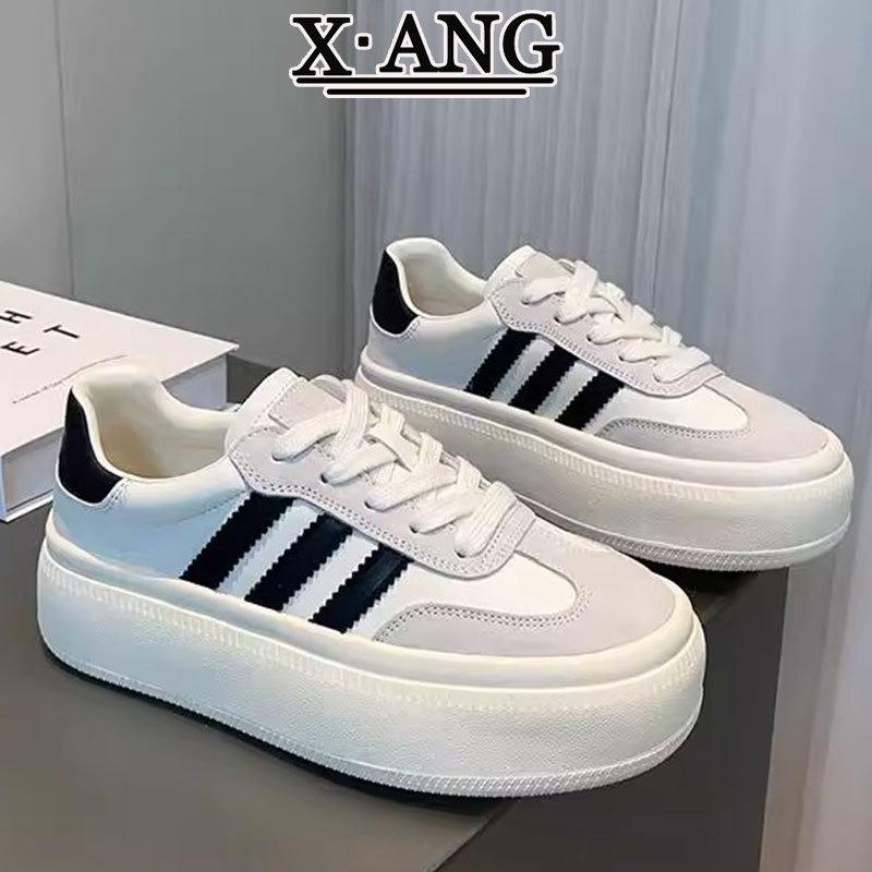 Leather children's shoes versatile platform white shoes spring and summer new heightening board shoes casual sports shoes