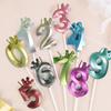Green Crown Numbers Cake Candles 0 1 2 3 4 5 6 7 8 9 Topper For Wedding Birthday Party Supplies Decoration DIY
