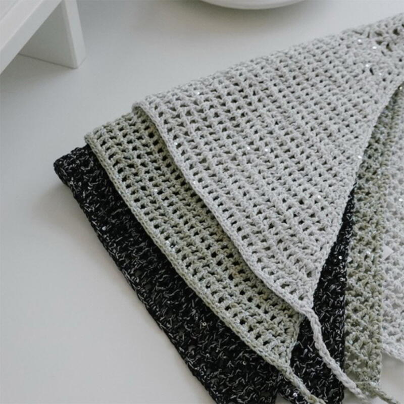Women s Patterned Sequin Net Scarf A33578_Gray