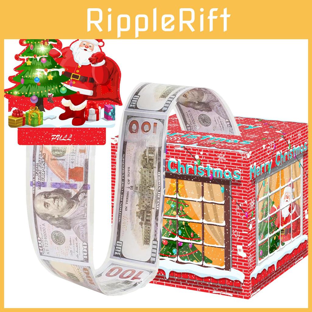 Christmas Santa House Decorative Coin Box With Surprise Gift For Festive Celebrations