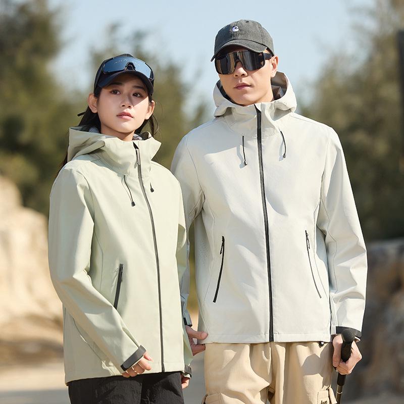 Unisex Spring Windproof Hooded Mountaineering Jacket with Custom Logo