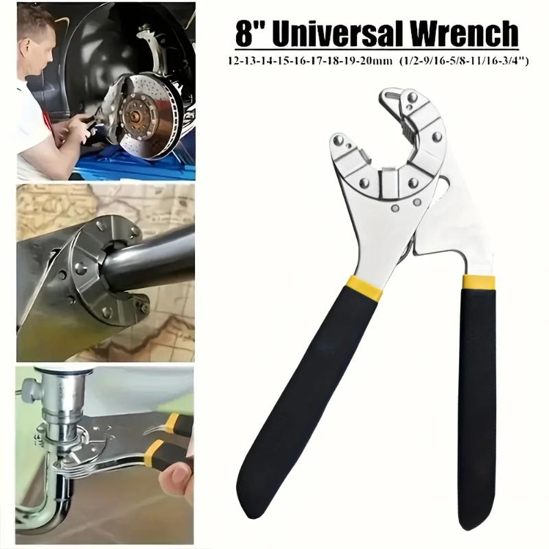 14-In-1 Multi-Purpose Wrench Adjustable Spanner High Carbon Steel Sawtooth Design Tight Bite No Assembly Required For Diy Repair