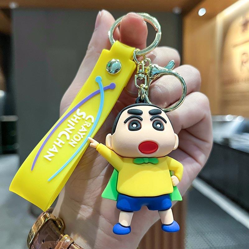 Cartoon Crayon Shin-chan Keychain Cute Figure Model Toys Creative Bag Hanging Decoration Car Key Pendant Keyring Accessories