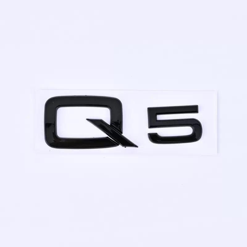 3D ABS Chrome Black Letters Numbers Car Rear Trunk Boot Emblem Sticker Badge For Audi Q2 Q3 Q5 Q6 Q7 Q8 Car Styling Accessories
