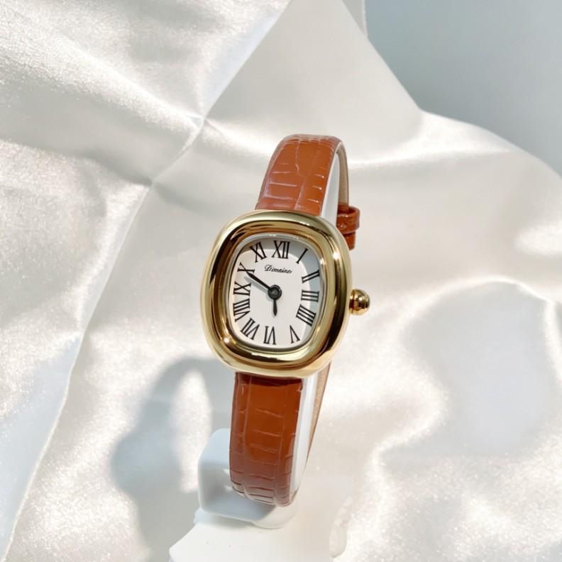 Timena Ladies Retro Oval Quartz Watch - Roman Numerals, Light Luxury, Versatile Fashion, Stainless Steel