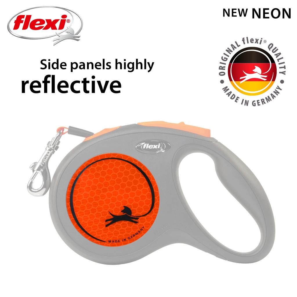 Flexi New Neon Tape, Medium, 5m, Orange [Dog Lead]