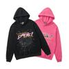 Sp5der 555555 Hoodie Sweatpants Set Rhinestone Spider Web Letter Print Casual Streetwear Youth