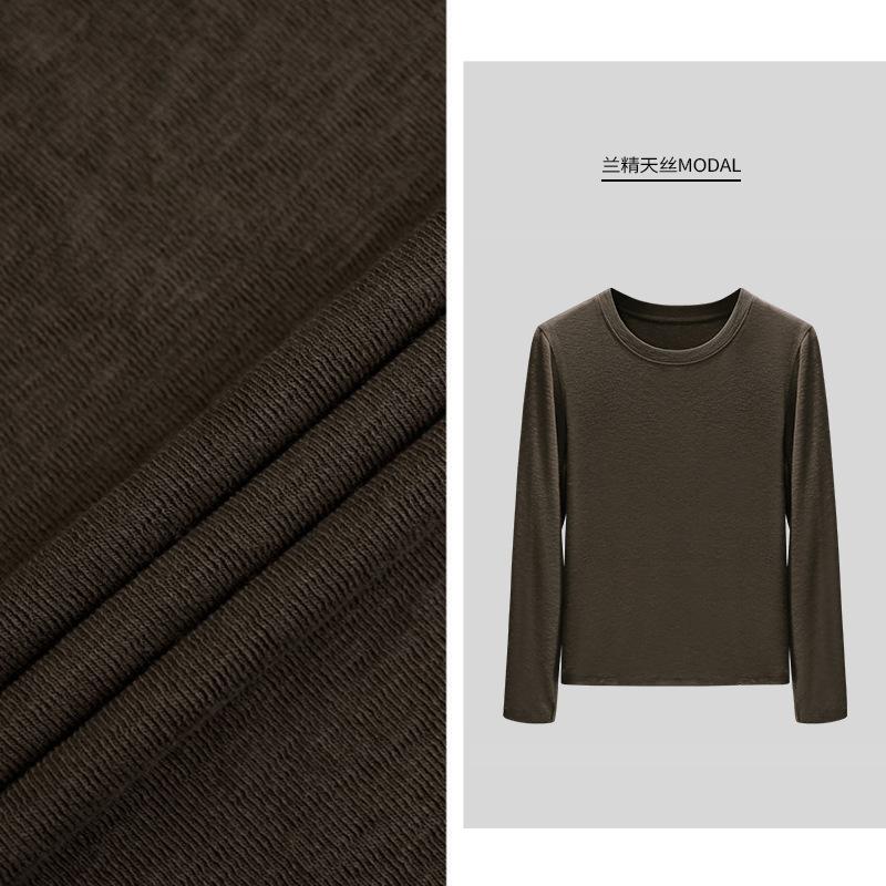 Lenzing Tencel Modal Skin-friendly Bottoming Shirt Women's Autumn and Winter New Models Can Be Worn Outside Long-sleeved T-shirt Slim Top