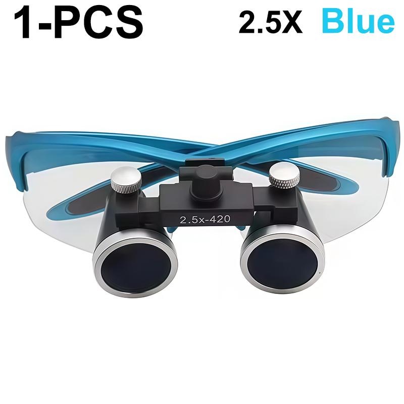 Zahnärztliche Lupen Zahnlupen Zahnlabor Medizinische Lupen Vergrößerung Binokular 2,5/3,5x Scheinwerfer Stirnlampe 3W/5W Separat 2.5X Blue