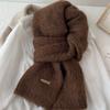 Autumn and Winter New Scarf Female Alpaca Hair Blended Korean Version Trendy Student High-end Knitted Solid Color Acrylic Warm Scarf