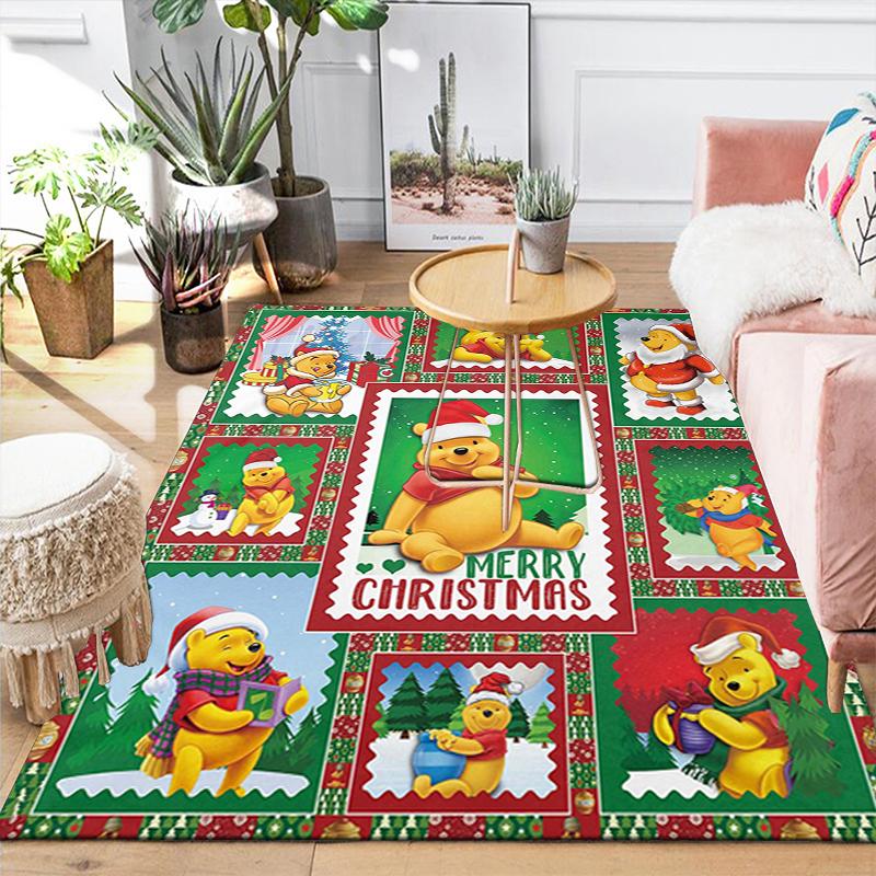 1Pc Christmas Winnie Pooh Rug Office Carpet Indoor Outdoor Doormat Nonslip Soft Comfortable Living Christmas Halloween Xmas Gift D924570