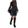 Women's Fashion Casual Round Neck Little Heart Tunic Long Sleeve Dress