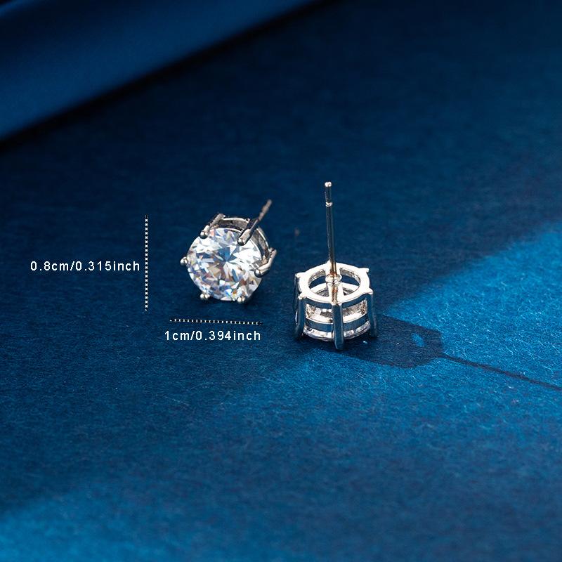Simple and Elegant Women's Zircon Stud Earrings Niche High-end Earrings Cross-border Trade Export Earrings Fashionable Small Earrings