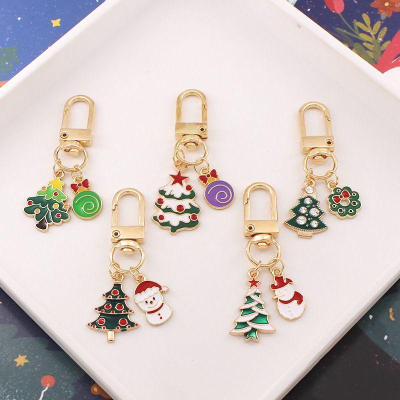 WTEMPO Christmas Series Pattern Design Keychain Sets Cute Christmas Tree Bags Keychain Pendants Holiday Small Gifts DIY Home Festive Decor Ornaments