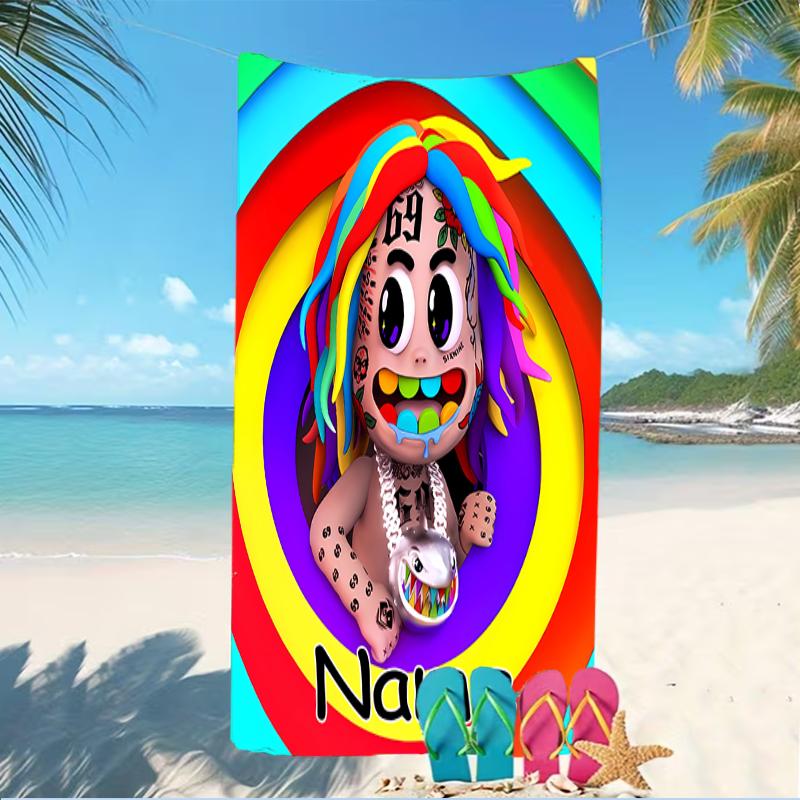 Customizable Personalized Beach Towels 6ix9ine TattleTales Themed designs.Suitable for the Beach, Yoga, Sports;ideal As Beach Accessories