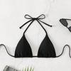 European & American Lace-Up Halter Bikini Top - Women's Beach & Hot Spring Swimwear 2025