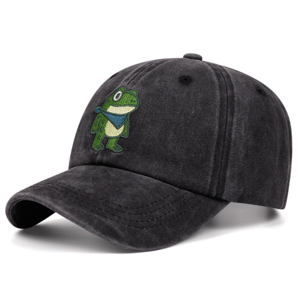 Retro Frog Embroidery Dad Hat Vintage Outdoor Sun Hat Stylish Casual Hip Hop Hat  For Men Women