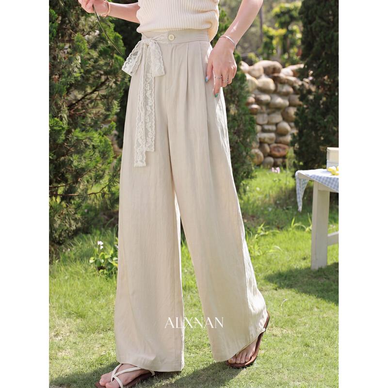 Women s Summer Linen Wide-Leg Casual Pants S