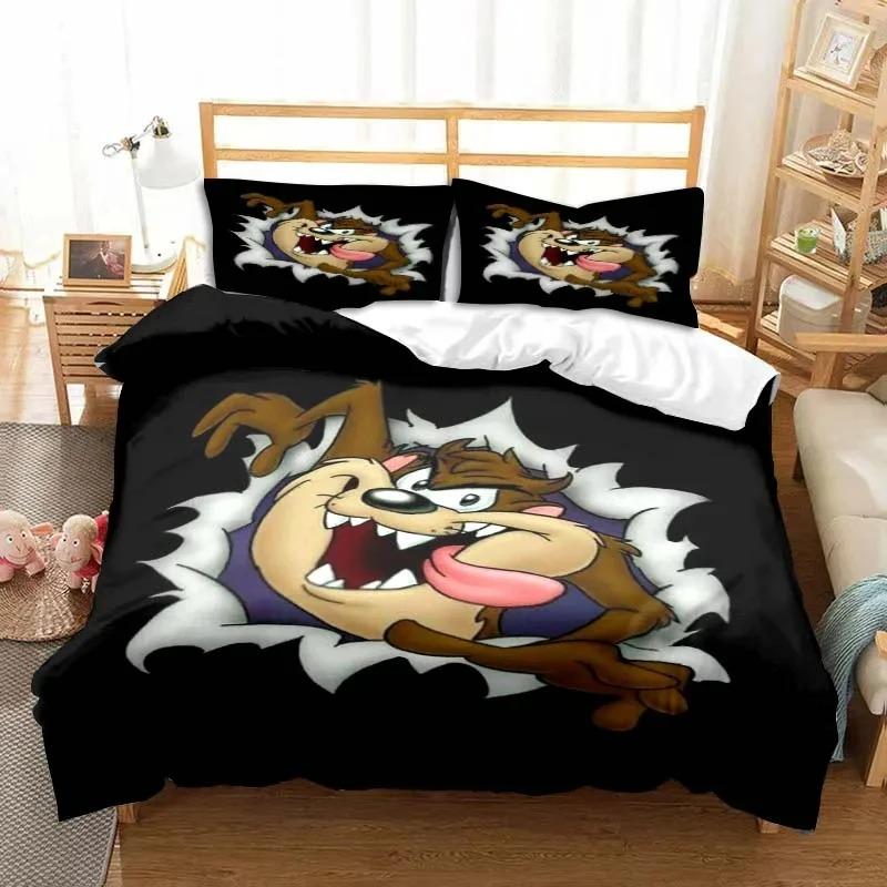 3D Druck Cartoon Tasmanischer Teufel Mode Bettwäsche Set Doppel Einzel König Bettbezug Steppdecke Kissenbezug Jungen Mädchen Erwachsene Schlafzimmer