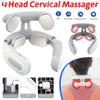 Intelligenter Nackenmassagegerät 4-Kopf-Kneten TENS-Impuls mit Wärmetherapie, USB-wiederaufladbar Smart Cervical Relax für Schulter & Nacken, Unisex 6 Modi