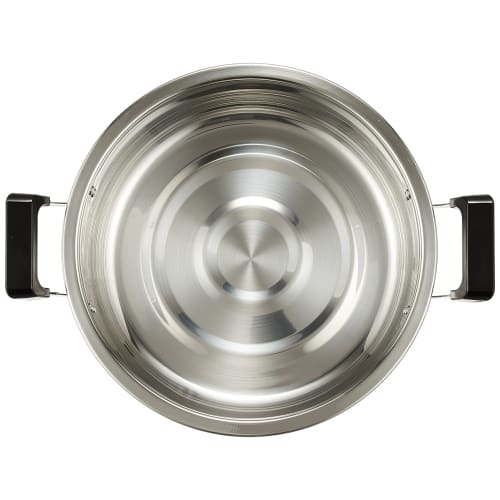 PEARL METAL Large Pot with Handle, 28cm, with Lid, Induction Compatible, New Danran, Silver, HB-1795