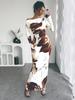 2026 One-Shoulder White Floral Slim-Fit Maxi Dress for Women