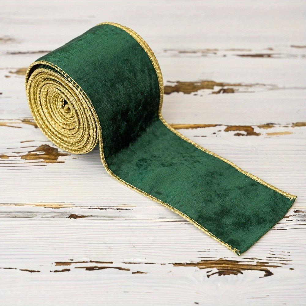 5 Yards Gold Trim Wired Ribbon Lightweight Fabric Swirl Ribbon New Christmas Gift Bow Ribbon