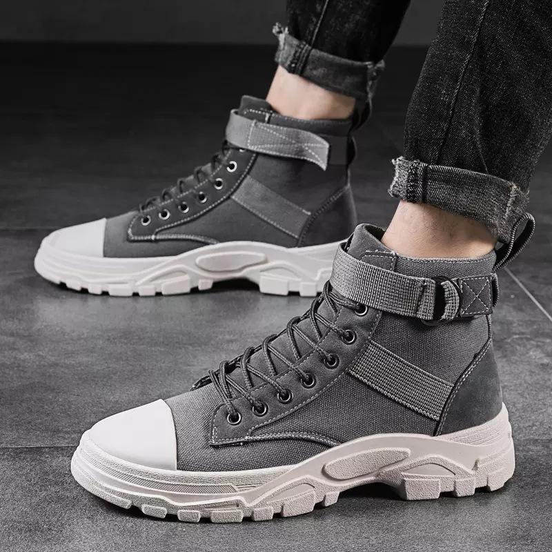 Men Cowboy Boots Trend Casual High Top Sneakers Men Autumn New Leisure Shoes Roman Sport Outdoor Sneakers Male Boots