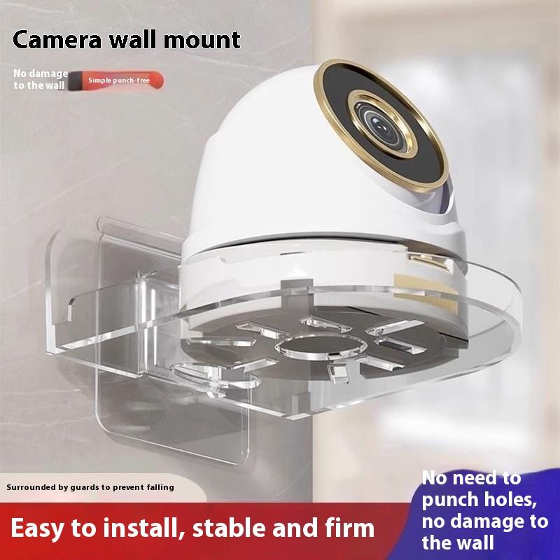 1 Set Mini Security Camera Baby Monitor Small Items Storage Support Holder Stand Acrylic Wall Mount Floating Shelf