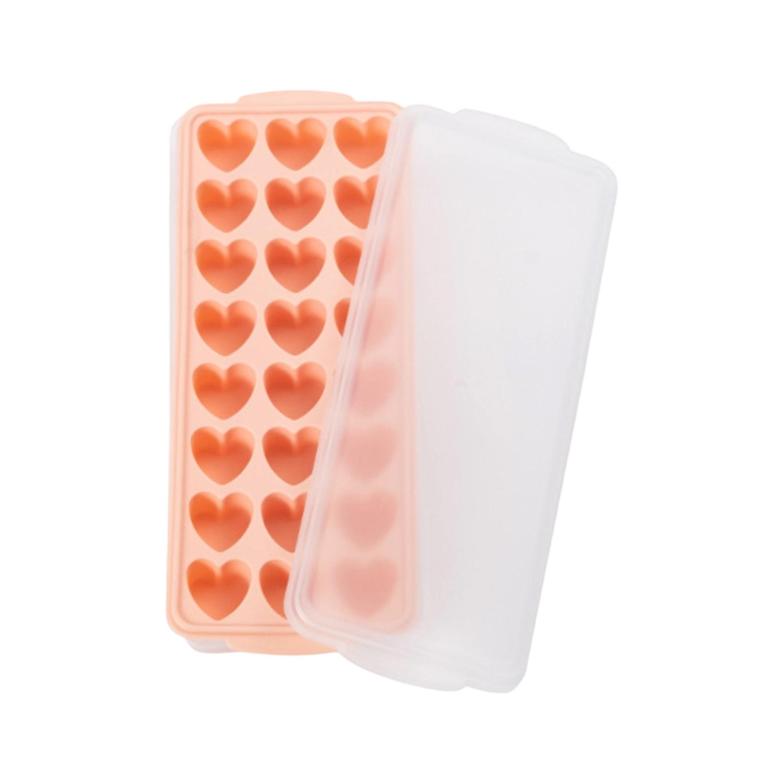 

Silicone Covered Ice Box With No Odor, Cute And Stylish Heart-shaped Ices Cubes Mold One Size рожевий