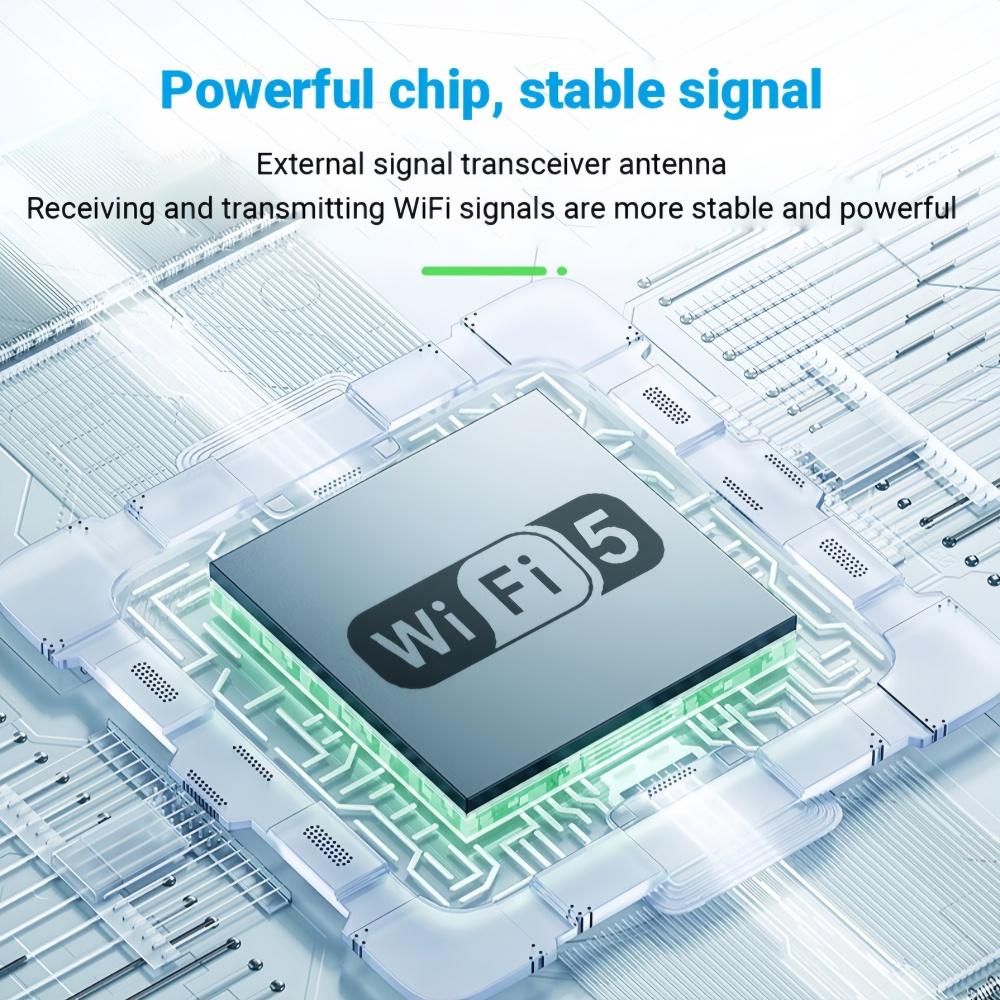 Dual Band 1300Mbps USB Adapter WiFi5 2.4G/5G 4 External Antenna Drive Free USB3.0 Wireless Receiver for Laptops/Desktops