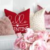 GEEORY Valentines Day Pillow Covers 18x18 Set of 4 Valentines Day Decor Polka Dot Red Love Heart Truck Hello Valentine Pillows Decorative Throw