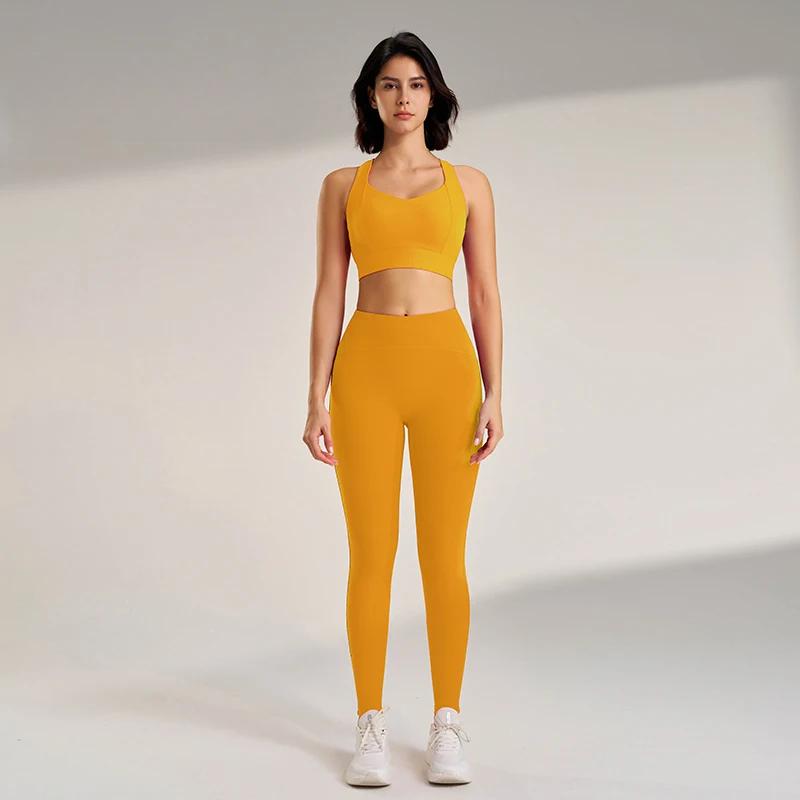 Women's Sports Fitness Set Yoga Running Quick Dry Bra Bra Tight Stretch Nine Points Pants High Waisted Skinny Yoga Set