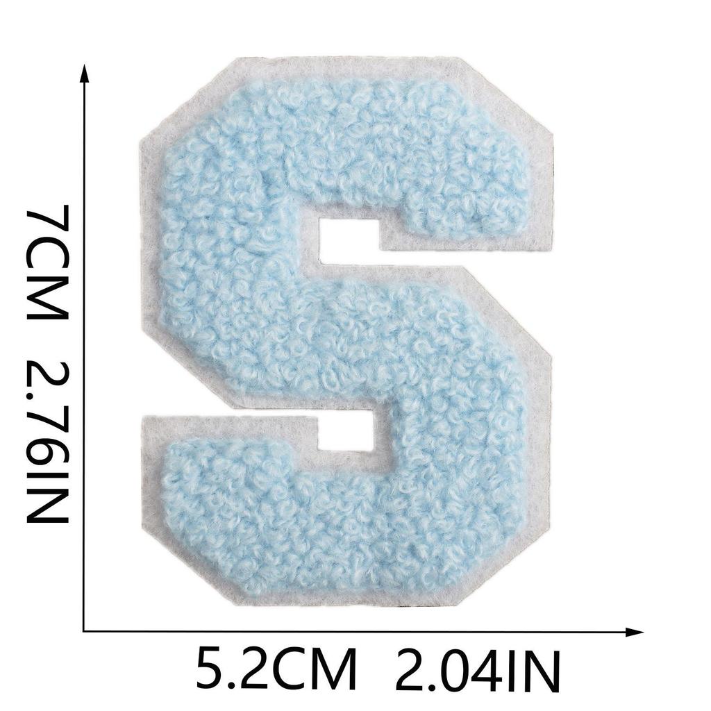 Roaring Sky 7cm Light Blue Chenille Embroidery Patch for Bags and Decor