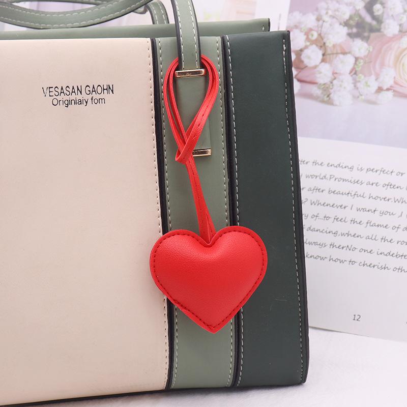 Herzförmiger Schlüsselanhänger, Rosa, Niedlicher herzförmiger Anhänger, Taschendekoration Zubehör, Schlüsselring, Geschenk, für Damen und Mädchen, Valentinstagsgeschenk