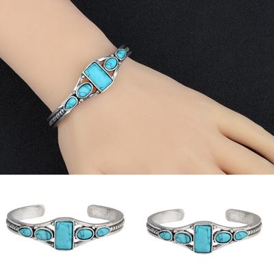 Vrouwen Bohemen Vintage Faux Turquoise Open Bangle Armband Manchet Sieraden Cadeau