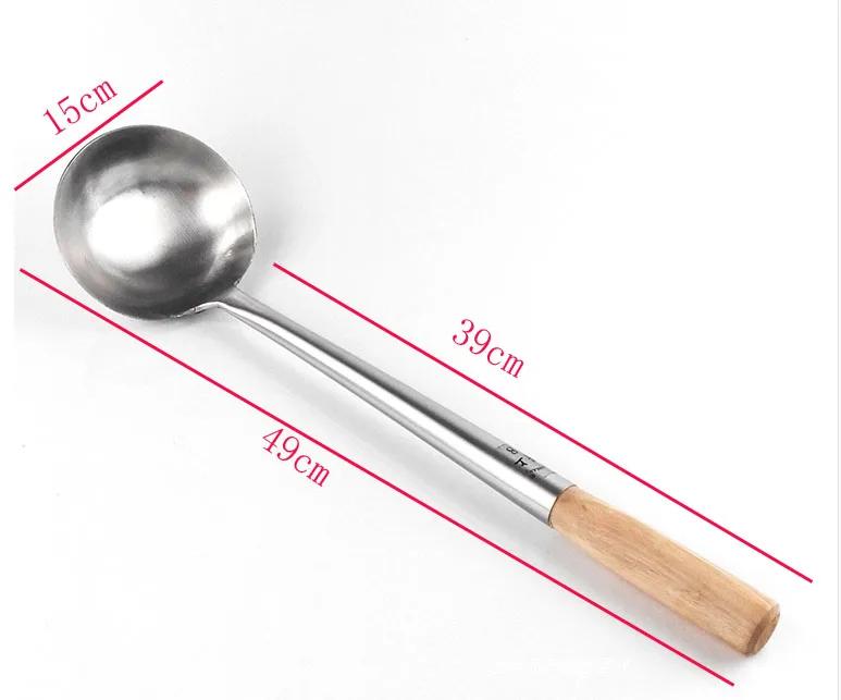 Long Handle Shovel Cooking Pot Turner Stainless Steel Spatula Turners Kitchen Cooking Utensils Cookware Tools Soup Spoon wok