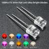 100Pcs Wide Angle LEDs Flat Top LED Diodes Flat Top Light Emitting Bulbs  Advertising Lamps