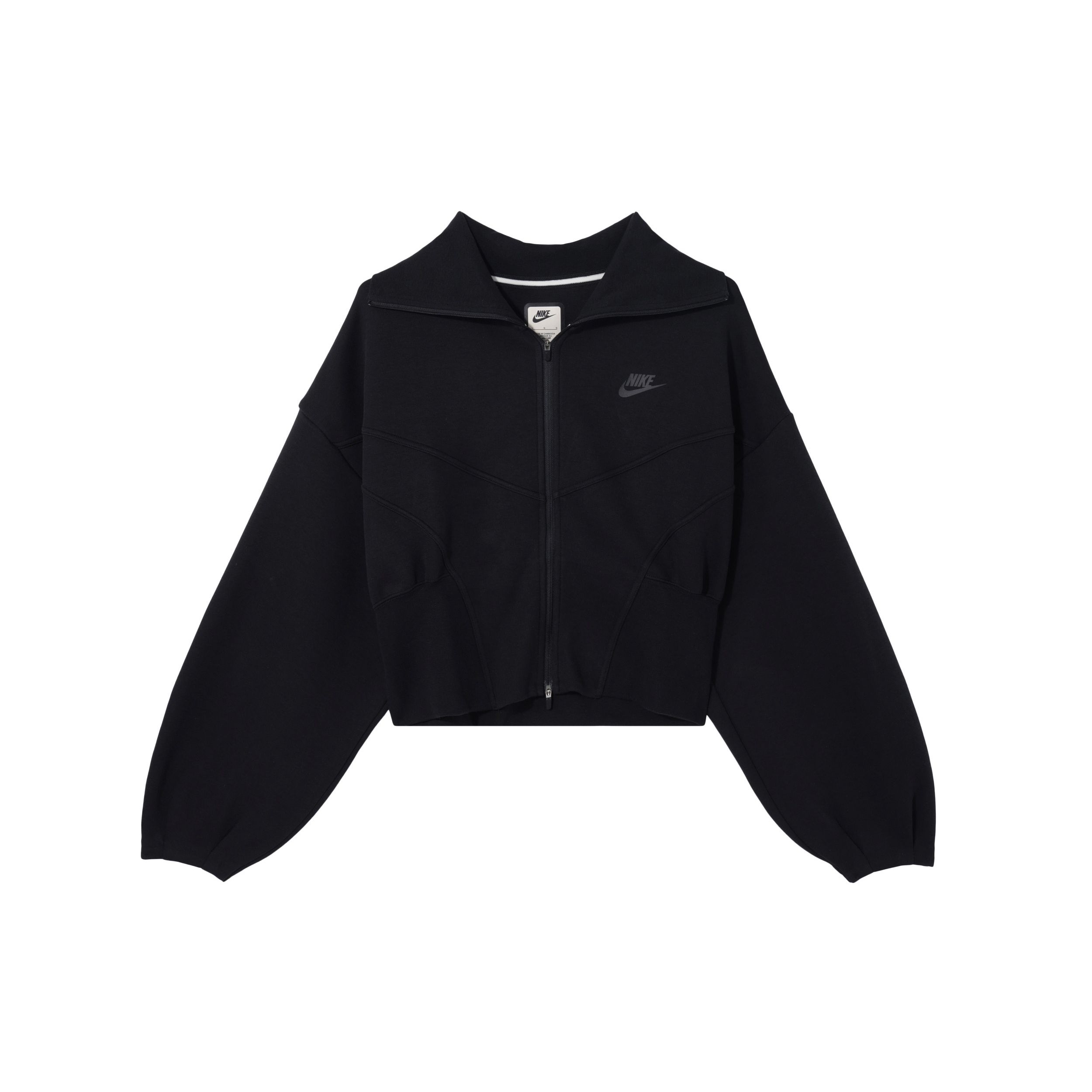 

Nike Спортивная флисовая куртка на молнии однотонного цвета, укороченная женская куртка, черная FN2524-010 S