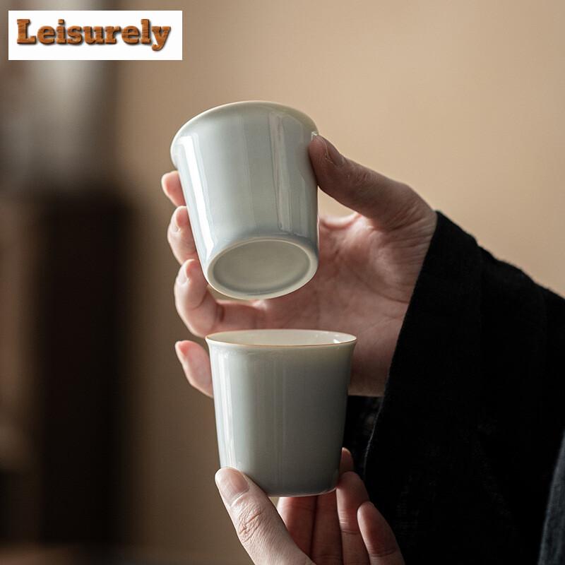 Japanese Ice Gray Cola Cup Large Hand Cup High Temperature Fired Ceramic Water Cup Large Capacity Tea Cup Master Mug Drinkware