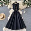 French red light mature wind sleeveless dress for women's summer waist and thin A-shaped skirt, heavy industry metal buckle light luxury and elegant