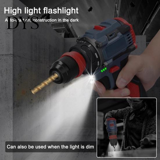 Efficient Screw Driver for Repair 16.8V Cordless Drill, Maximum Torque 45Nm, Electric with Ergonomic Rechargeable Lithium Battery Drill Grip, Handheld